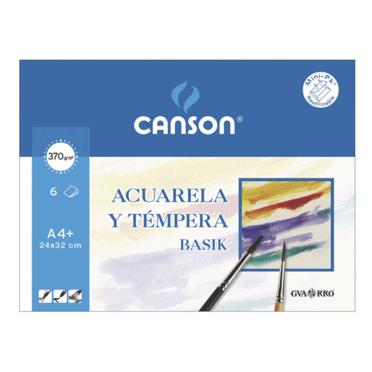 Pack 6 papel acuarela canson