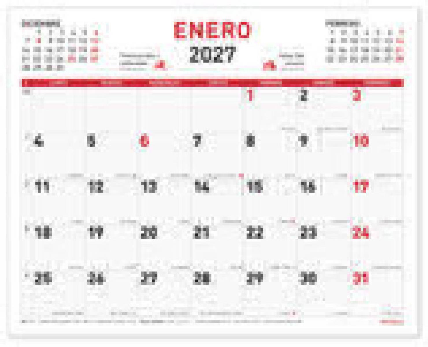 Calendario Myrga Castellano 30x21