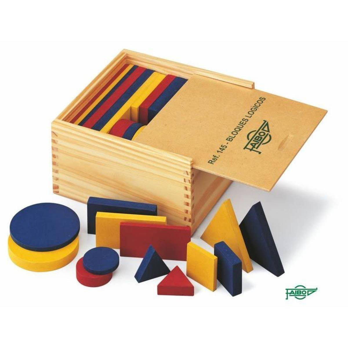 Bloques logicos madera colores. faibo