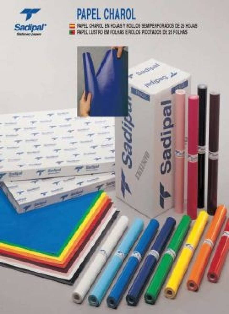 Rollo papel charol blanco 25/uni sadipal