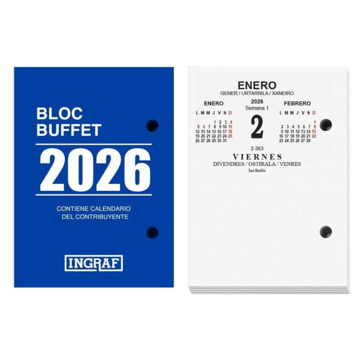 TACO CALENDARIO 2026 INGRAF REF. 356408